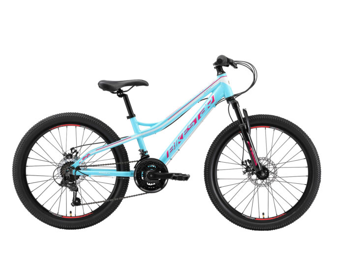 Bikestar hardtail MTB 21speed 24inch turquoise/wit