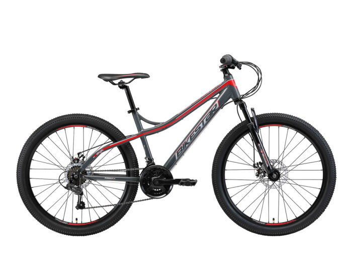 Bikestar Hardtail MTB Alu 26 inch 21 Speed Grijs/Rood