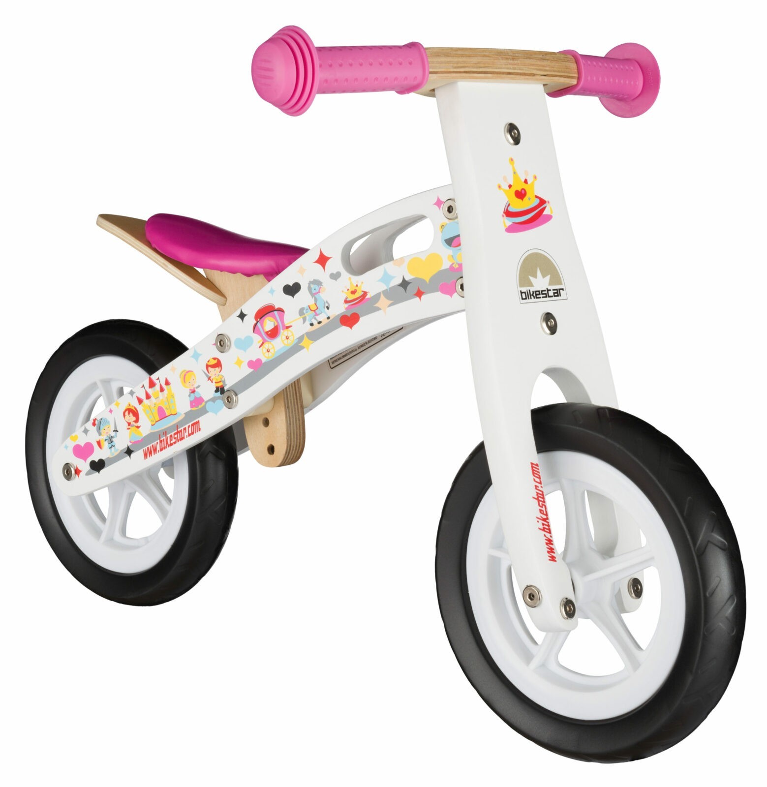 Bikestar, Houten Loopfiets, 10 Inch Wielen, Prinses - Fietsdirect