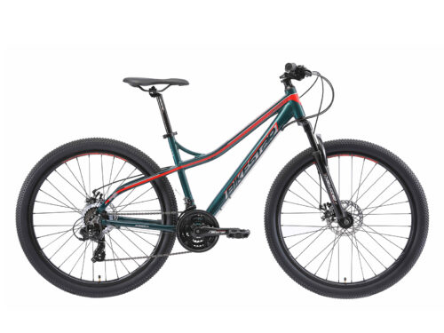 Bikestar Hardtail MTB Alu 27.5 Inch 21 Speed groen/rood