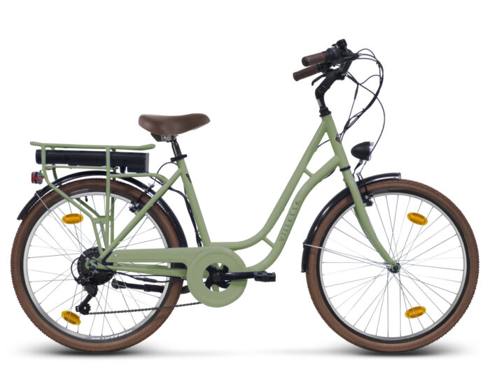 Villette Vintage retro elektrische fiets groen